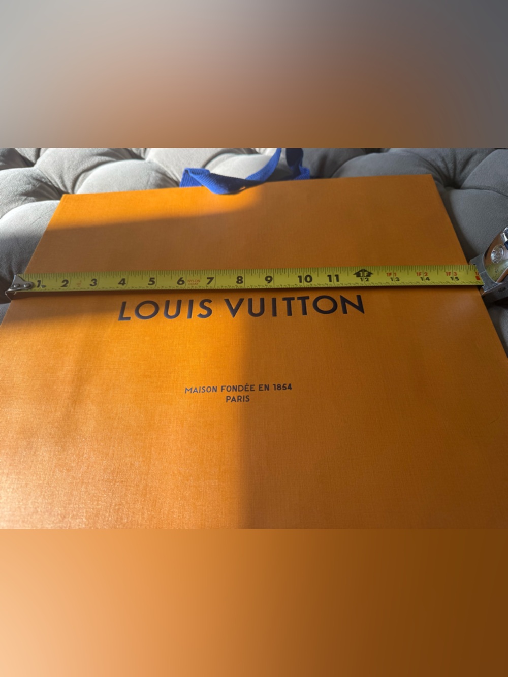 NWOT Louis Vuitton Signature Bright Orange Shopping Totes/Gift Bags Blue 3/$55 - Picture 10 of 12